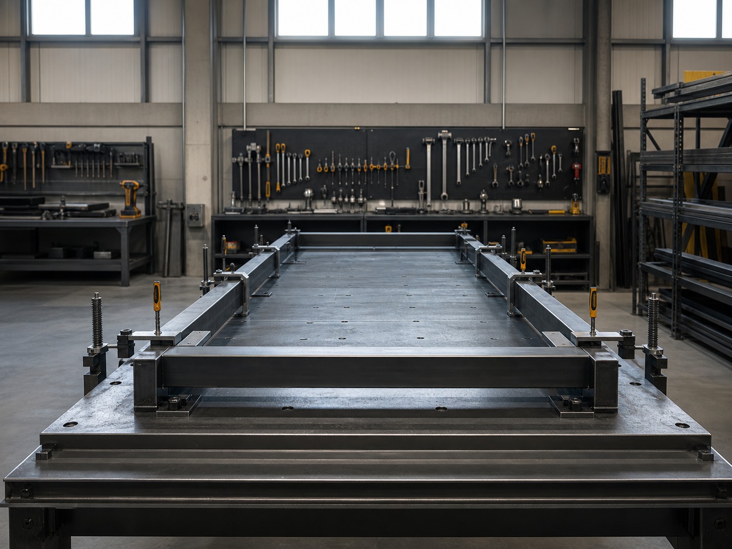 Workshop fabrication — jig and frame assembly