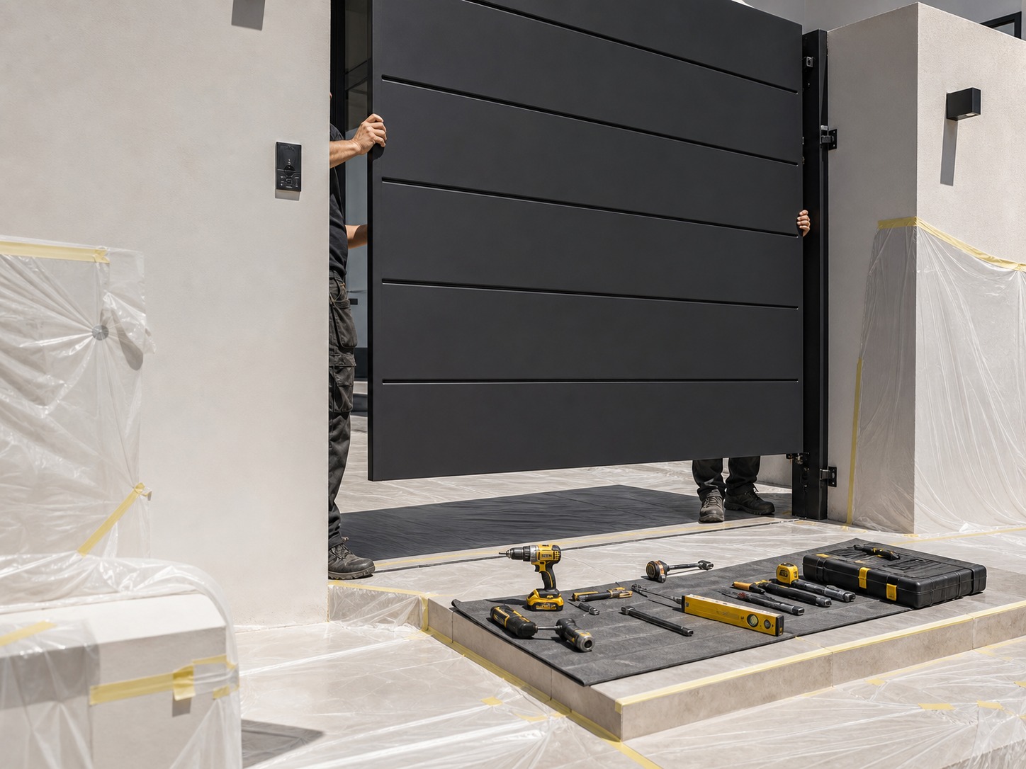 Installation — protected surfaces, clean site